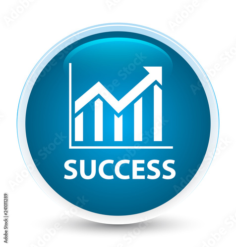 Success (statistics icon) special prime blue round button
