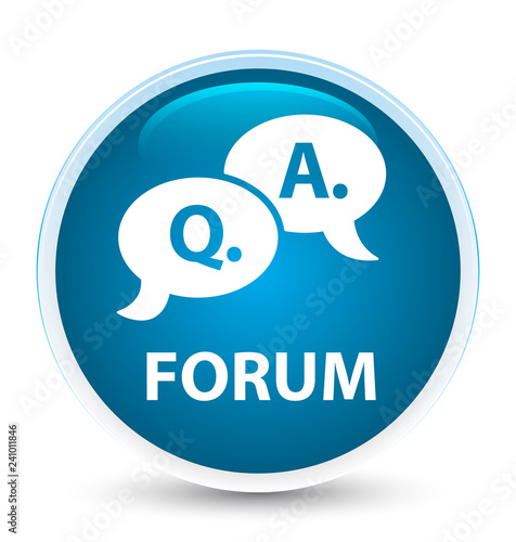 Forum (question answer bubble icon) special prime blue round button