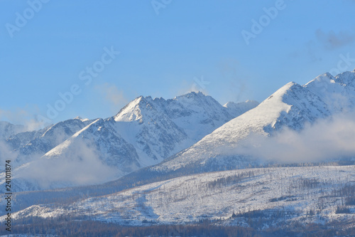 peak of snowy mountains in winter High Tatras Slovakia