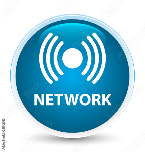 Network (signal icon) special prime blue round button