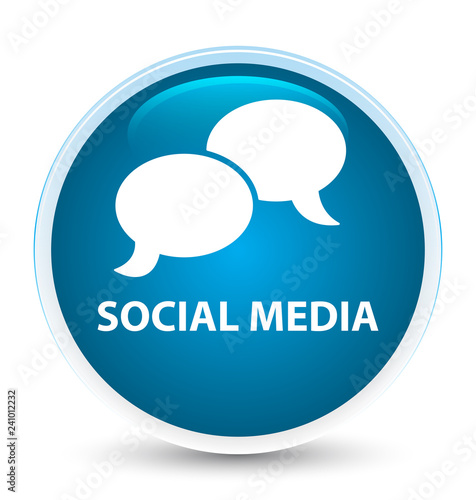 Social media (chat bubble icon) special prime blue round button
