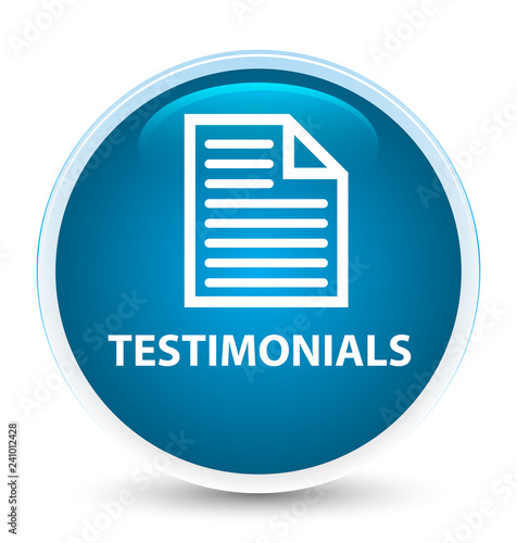 Testimonials (page icon) special prime blue round button