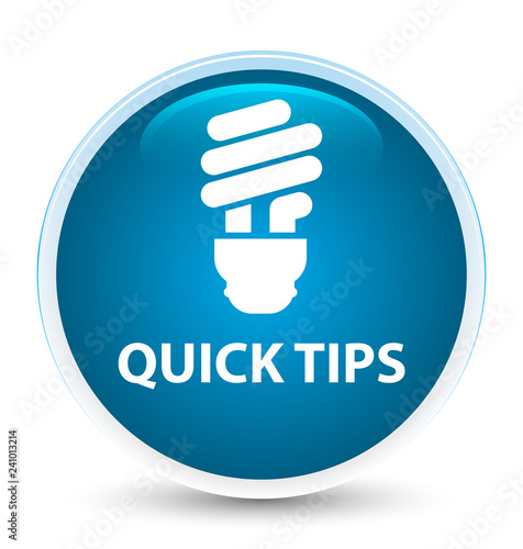 Quick tips (bulb icon) special prime blue round button