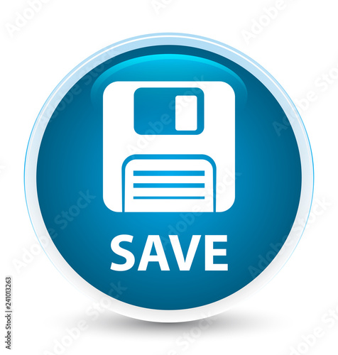 Save (floppy disk icon) special prime blue round button