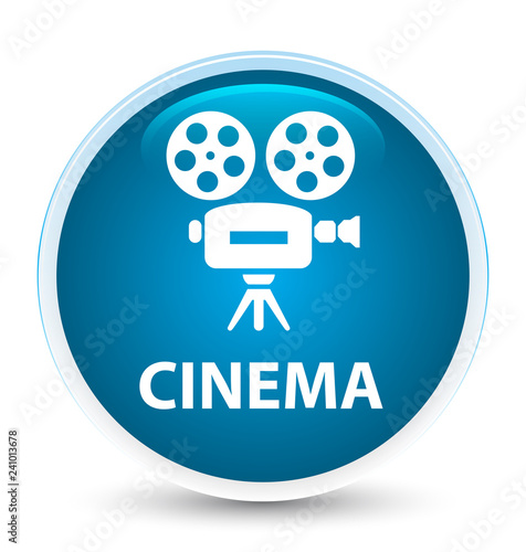 Cinema (video camera icon) special prime blue round button