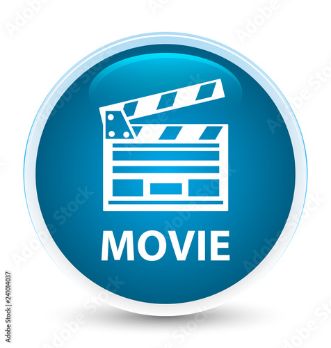Movie (cinema clip icon) special prime blue round button