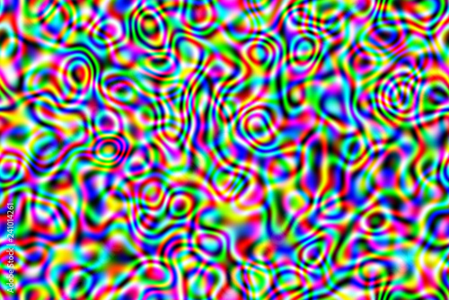 psychedelic abstract background with curves and loops in bold saturated colors