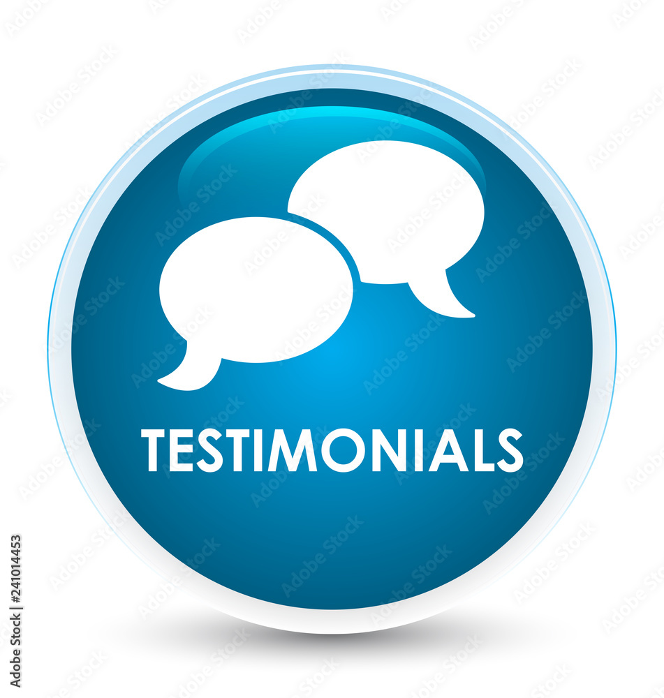 Testimonials (chat icon) special prime blue round button Testimonials (chat icon) special prime blue round button