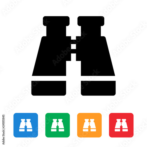 Binoculars Icon Flat Graphic Design