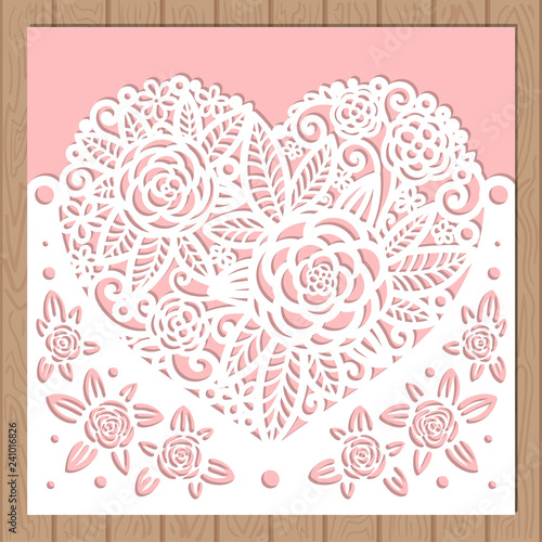 Wedding invitation envelope mock-up for laser cutting. Square. For your design
