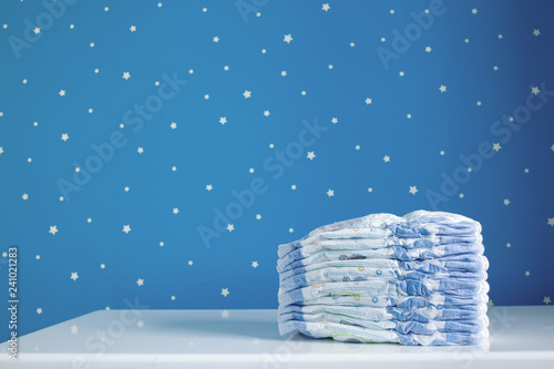 A pack of diapers in baby room