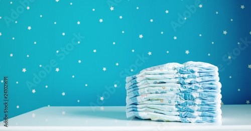 A pack of diapers in baby room photo