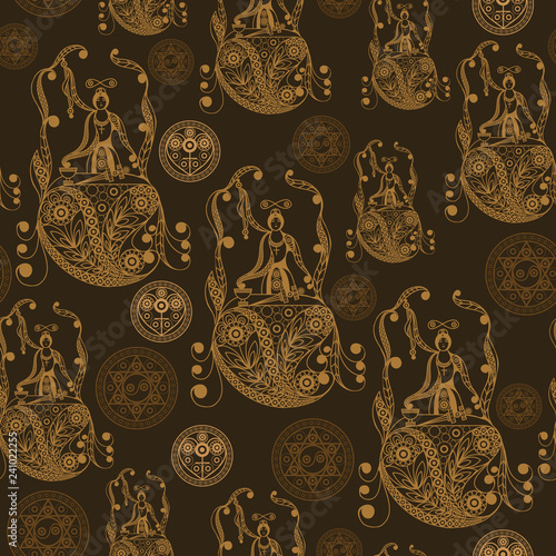 Seamless texture with decorative ornament 1