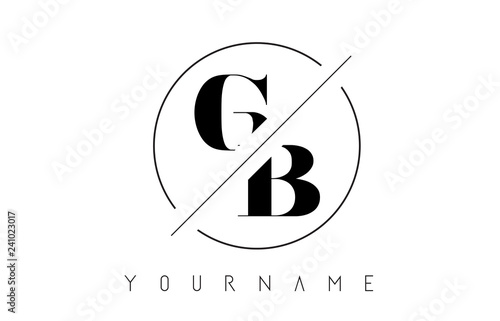 GB Letter Logo with Cutted and Intersected Design photo