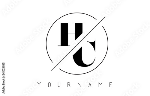 HC Letter Logo with Cutted and Intersected Design photo