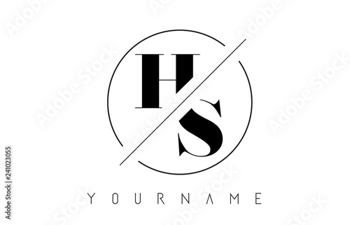 HS Letter Logo with Cutted and Intersected Design photo