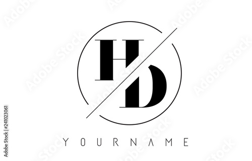 HD Letter Logo with Cutted and Intersected Design