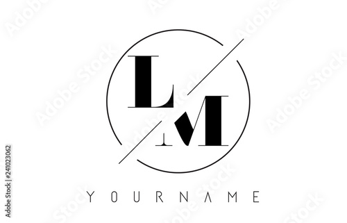 LM Letter Logo with Cutted and Intersected Design photo