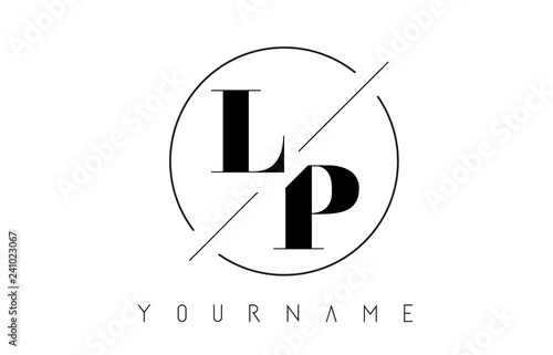 LP Letter Logo with Cutted and Intersected Design