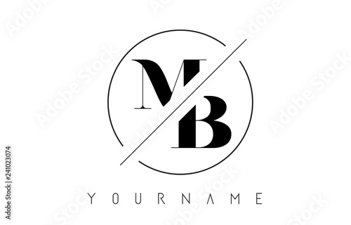 MB Letter Logo with Cutted and Intersected Design