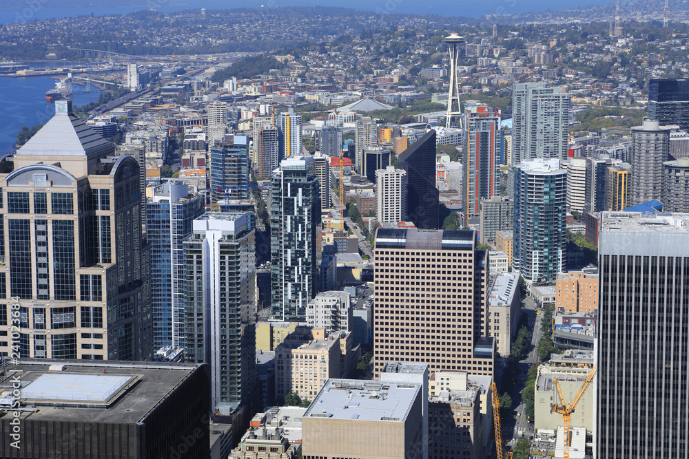 Fototapeta premium Aerial of Seattle, Washington city center