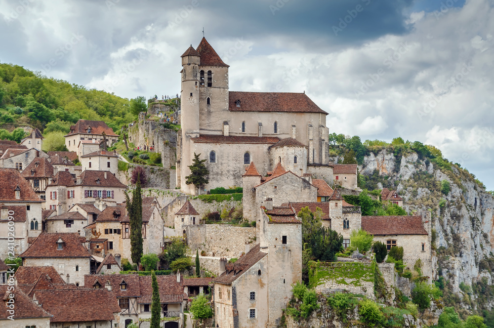View of Saint-Cirq-Lapopie, France