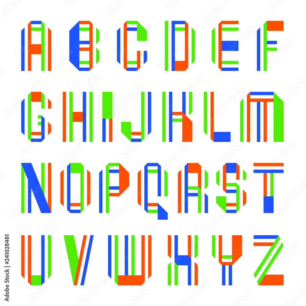 letters folded from colored ribbons of paper letters folded from colored ribbons of paper