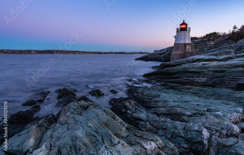 Castle Hill Lighthouse in pink
