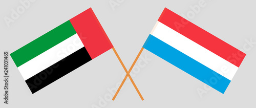 Luxembourg and United Arab Emirates. The Luxembourgish and UAE flags. Official proportion. Correct colors. Vector