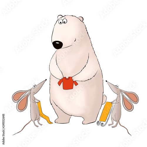 mouse bear illustration christmas new year 