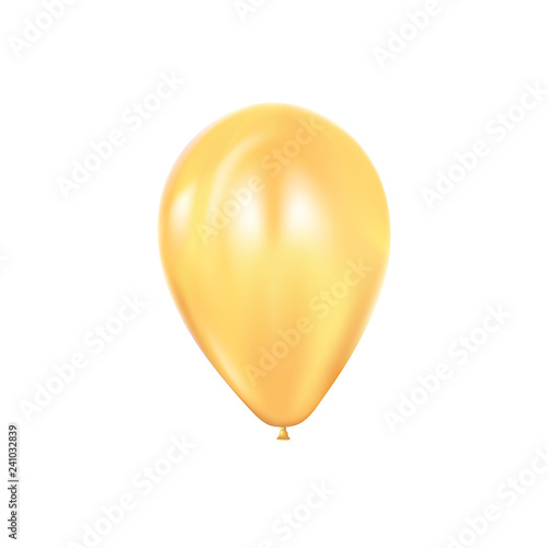 Realistic 3d gold ballons. Colorful glossy Ballon. Balloons isolated mockup for anniversary, birthday party. Design element. Wedding, start up decoration.