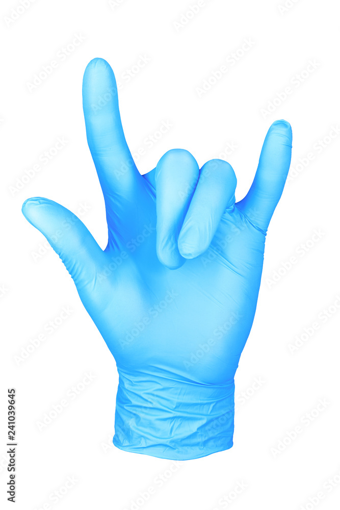 photo hand isolated glove gesture rockenroll / hand in rockenroll position