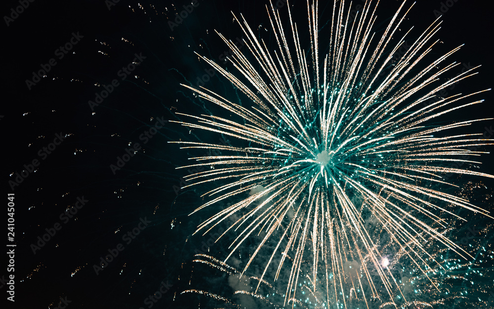 Obraz premium Round bright fireworks sparkle