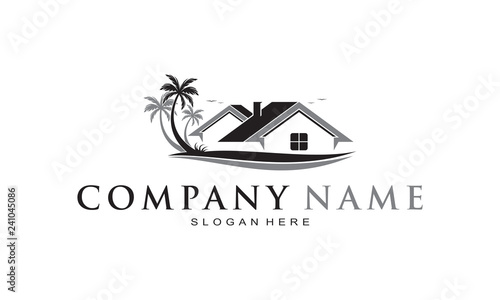 Real estate and coconut tree logo