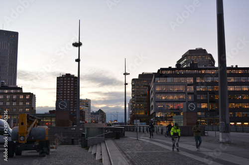 Malmo downtown. Sweden. City centre and Central Station 