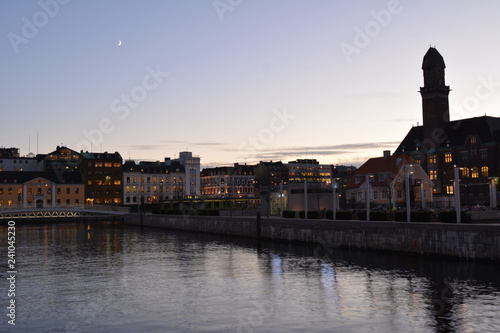 Malmo, Sweden. Reflexion Central Station and city centre