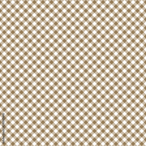 Smooth Diagonal Gingham Seamless Pattern - Smooth diagonal tan and white classic gingham texture