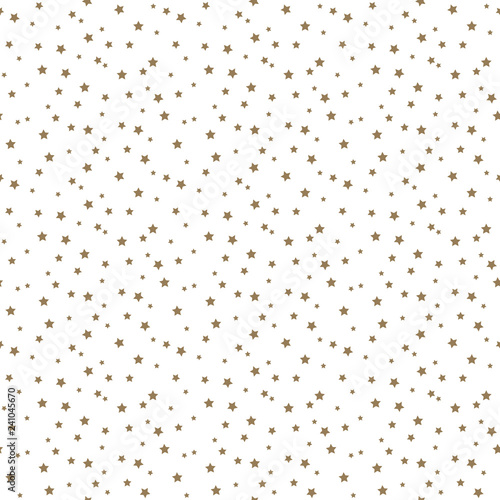 Confetti Stars Seamless Pattern - Tiny tan confetti stars scattered over white background