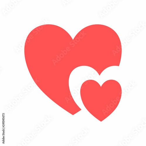 Red hearts silhouette symbol