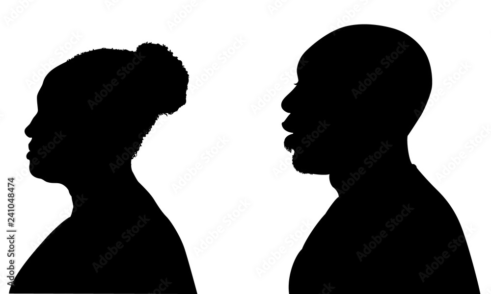 Silhouette homme femme africains