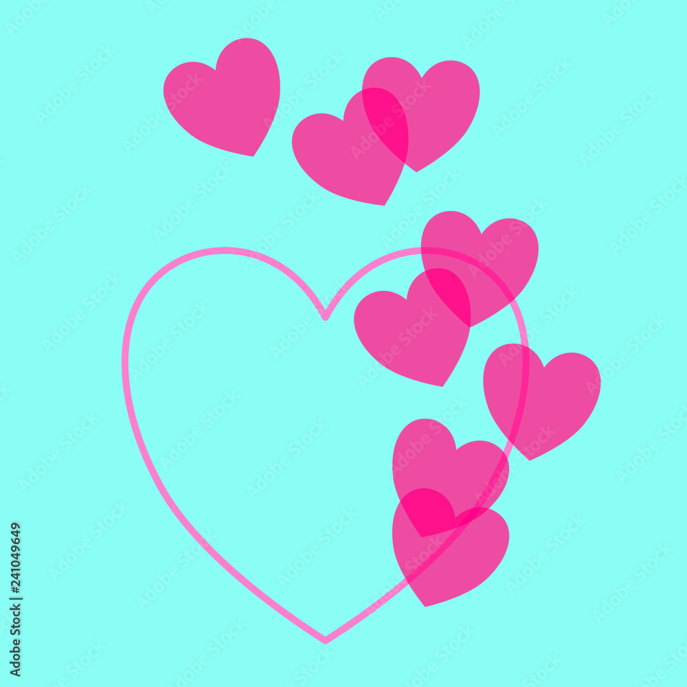 Pink blue heart background