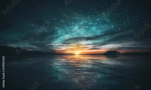 Panel kuchenny z motywem Stars reflected in the water of the archipelago during sunset