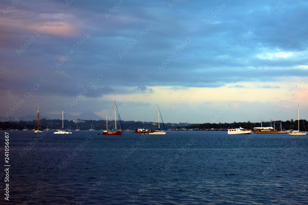 Fishing port of Puerto Princesa in the evening. Palawan. Philippines.
