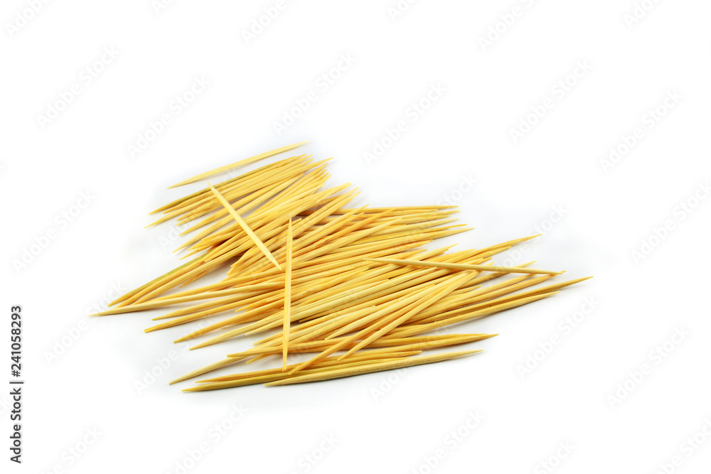 toothpick isolated / toothpick from bamboo on white background toothpick isolated / toothpick from bamboo on white background