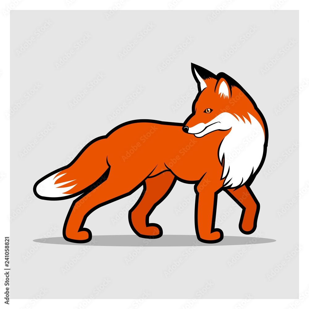 Obraz premium simple fox logo vector, icon