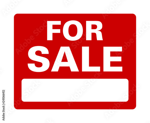 Red for sale sign with black space flat vector sign for print