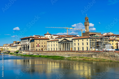 Ponte Palazzo Vecchio Arno River Florence Tuscany Italy.