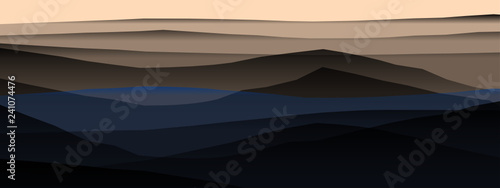 Farbige Berge, Wellen, abstrakte Oberfläche, moderner Hintergrund, Vektorgrafik Illustration für dein Projekt