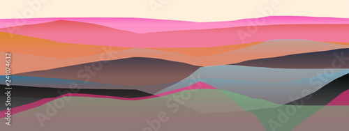 Farbige Berge, Wellen, abstrakte Oberfläche, moderner Hintergrund, Vektorgrafik Illustration für dein Projekt