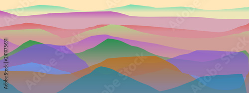 Farbige Berge, Wellen, abstrakte Oberfläche, moderner Hintergrund, Vektorgrafik Illustration für dein Projekt